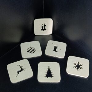 Lot de 6 sous-verres de Noël avec motifs chantournés